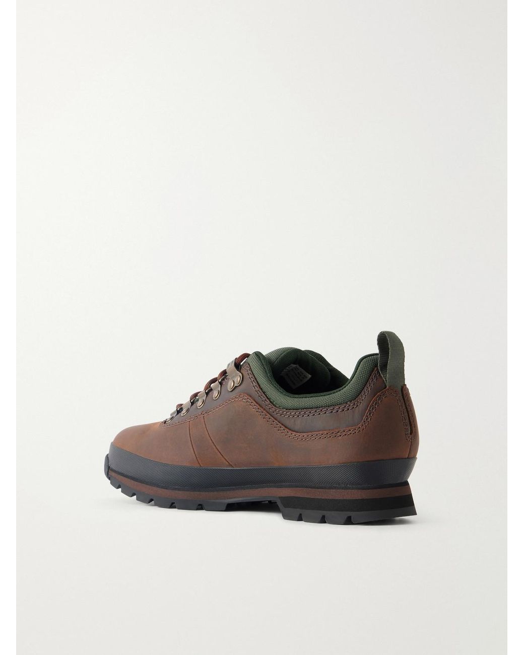 Timberland Brown Euro Hiker Canvas-Trimmed Leather Hiking Boots for men