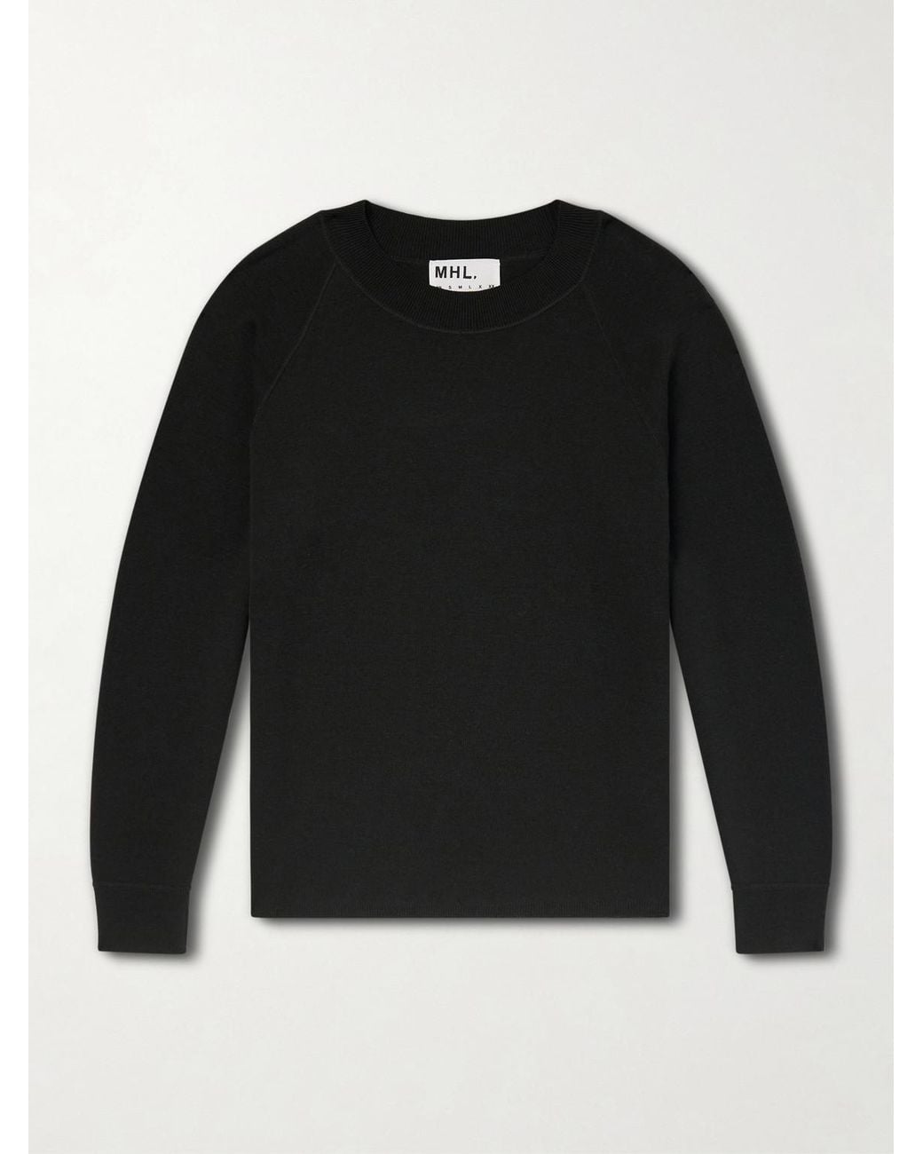 Margaret Howell Black Mhl. Merino Wool Sweatshirt for men