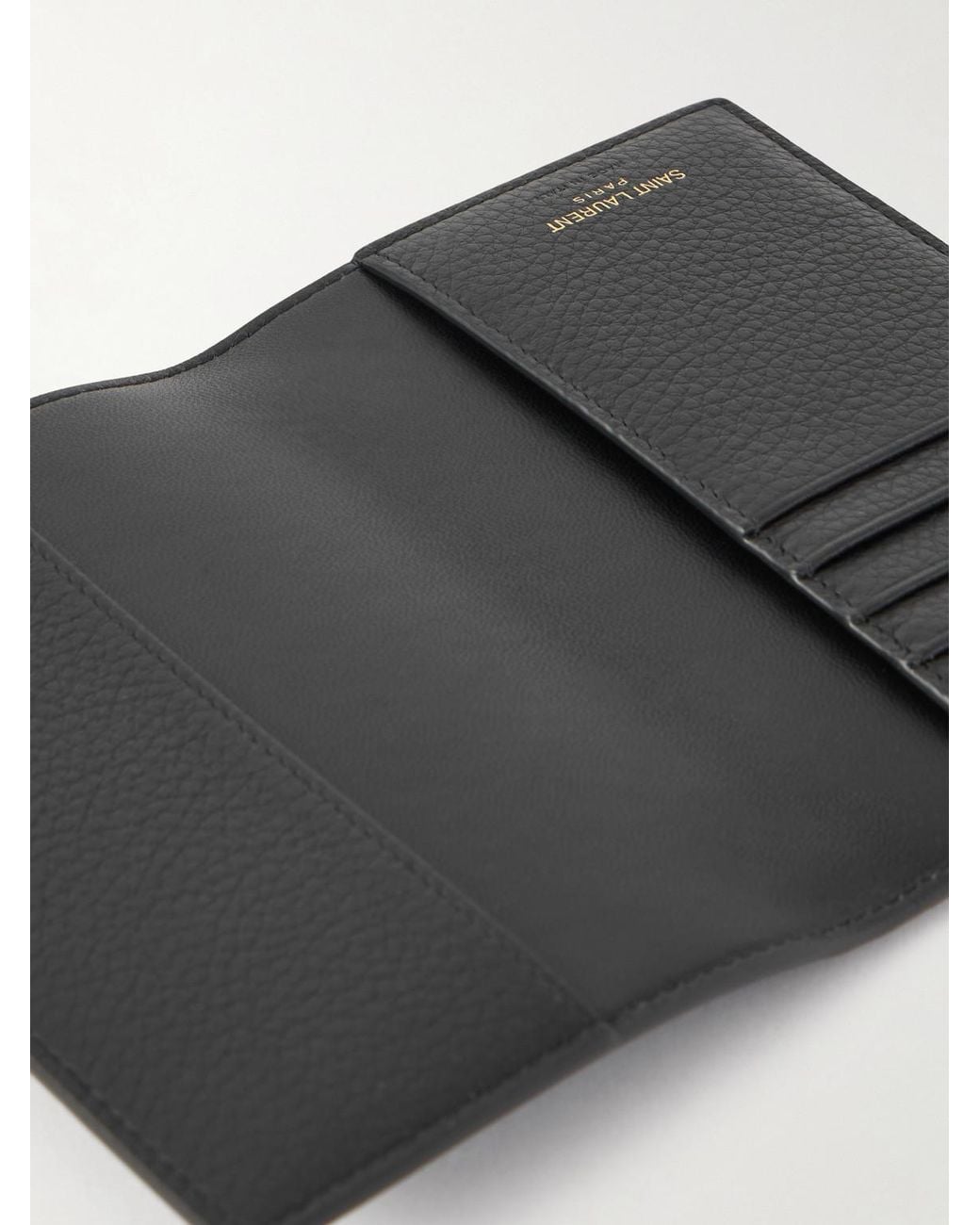 Saint Laurent Black Full-Grain Leather Billfold Wallet for men
