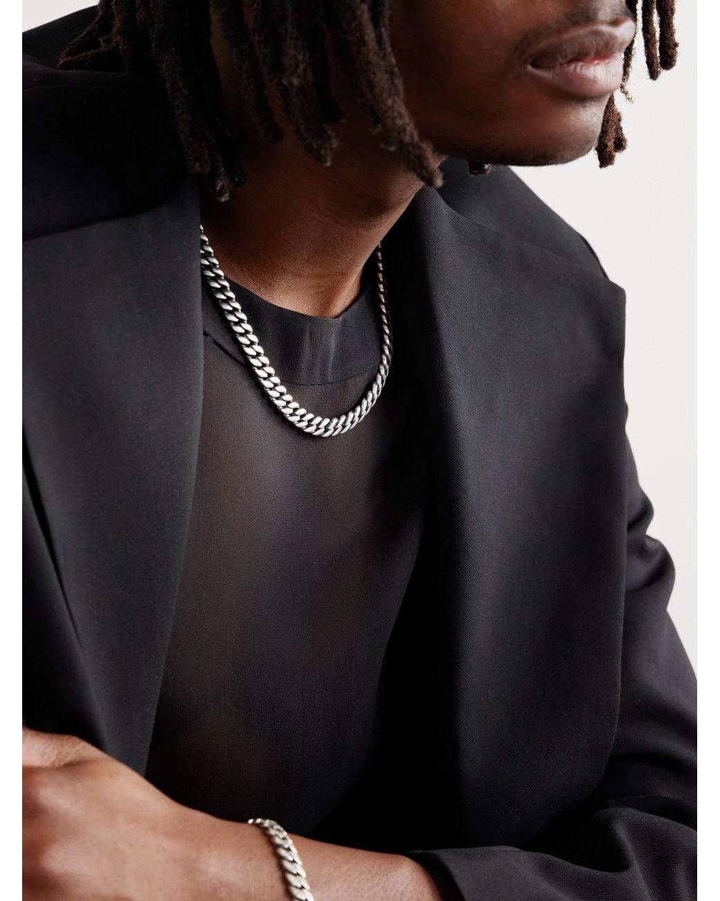 David Yurman Black Sterling Chain Necklace for men