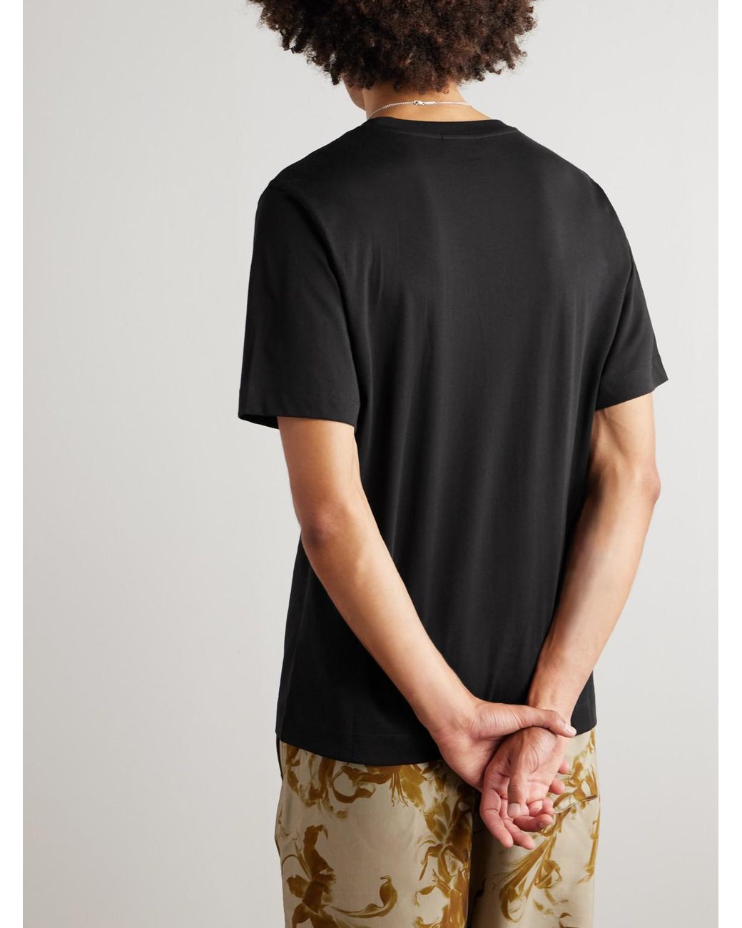Dries Van Noten Black Cotton-Jersey T-Shirt for men