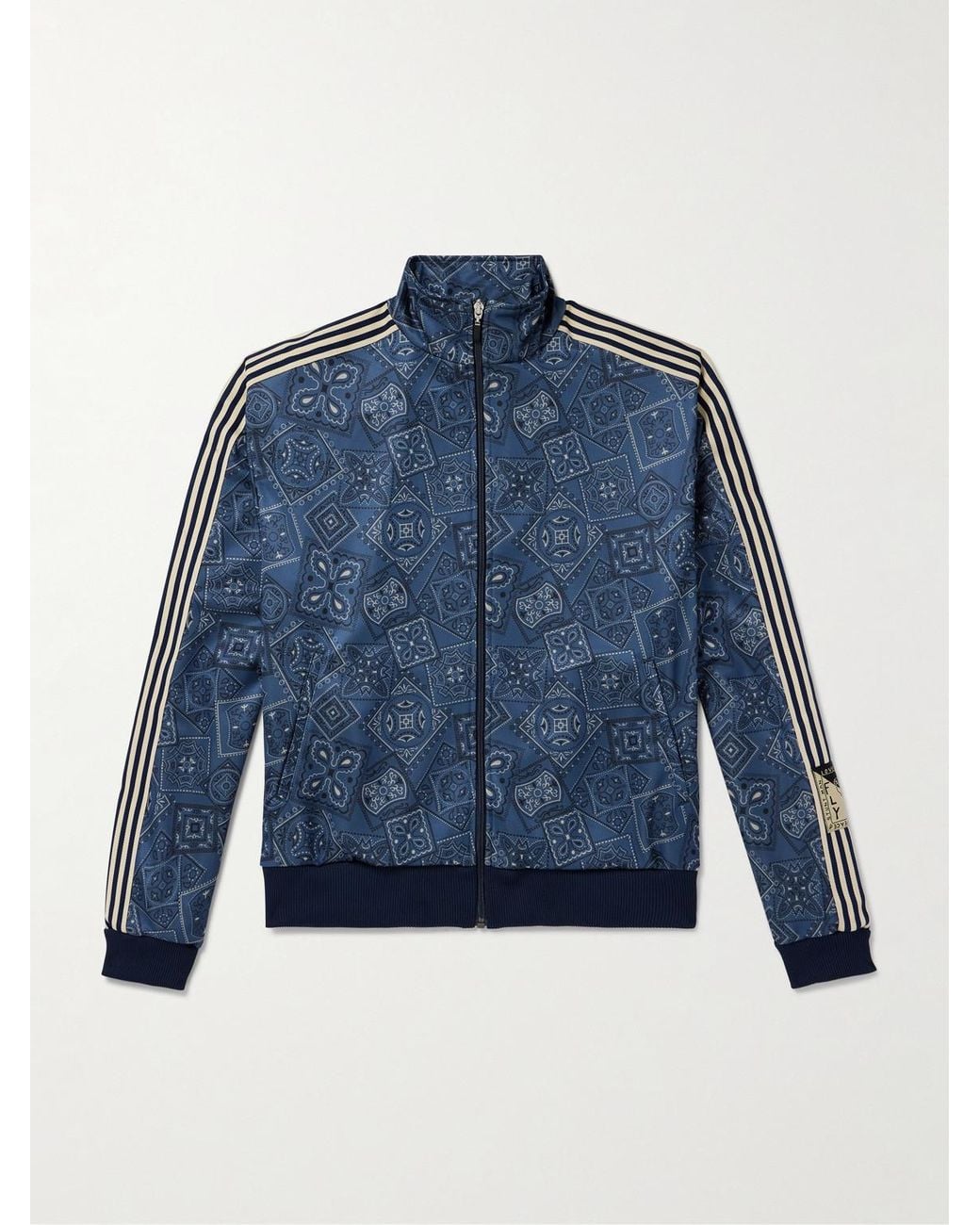Kapital Blue Cookie Bandana-print Striped Shell Track Jacket for men
