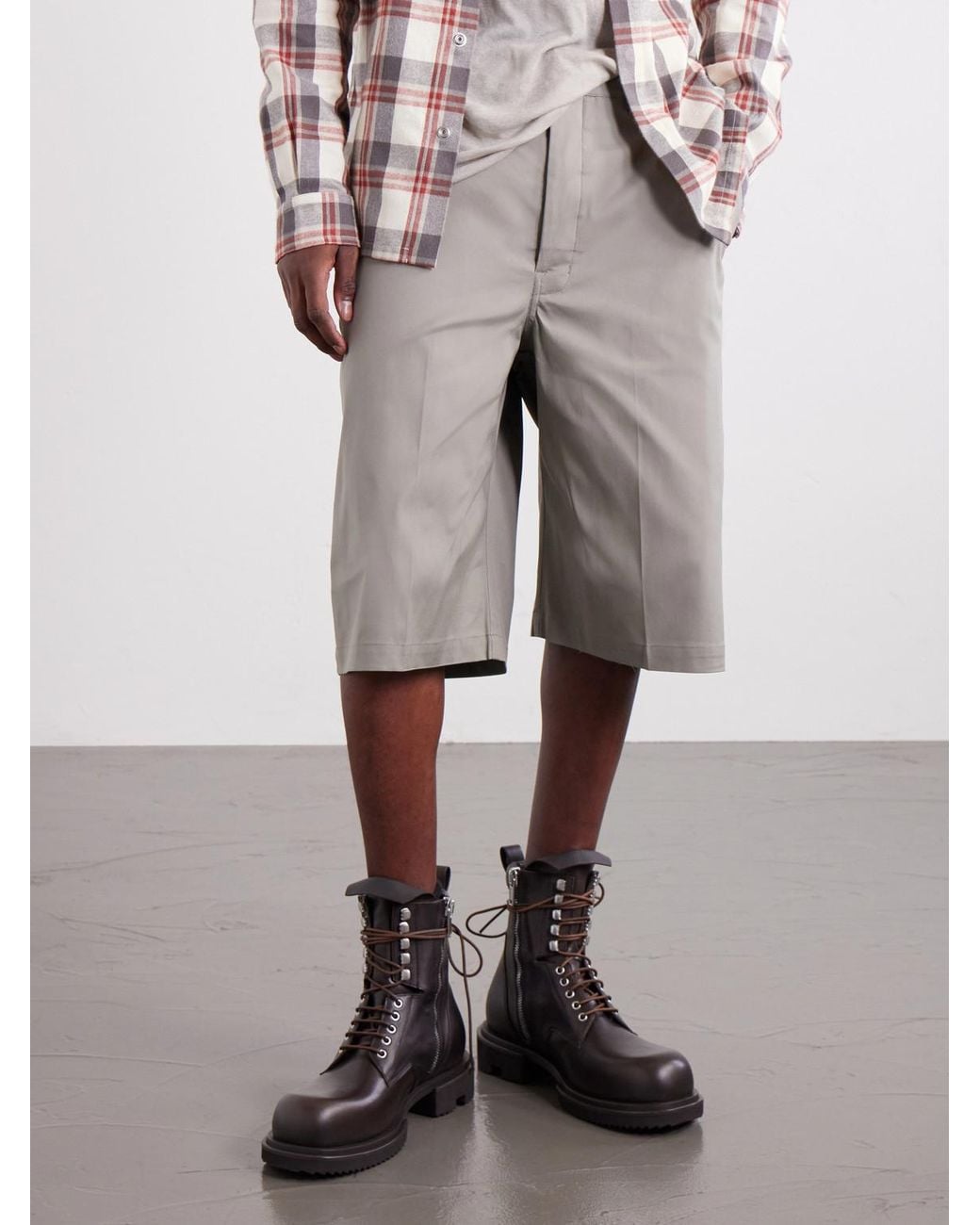 Rick Owens Black Army Gabe Leather Lace-Up Boots for men