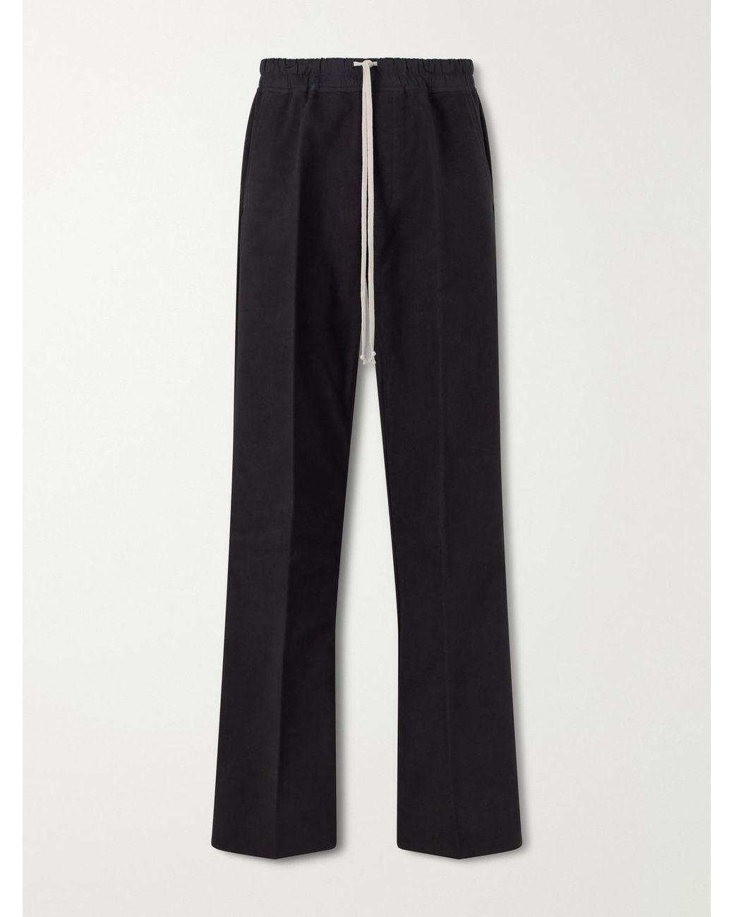 Rick Owens Black Dietrich Straight-leg Cotton-twill Drawstring Trousers for men