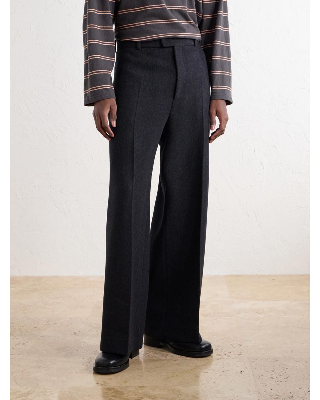Jacquemus Blue Tempo Wide-Leg Woven Wool-Blend Trousers for men