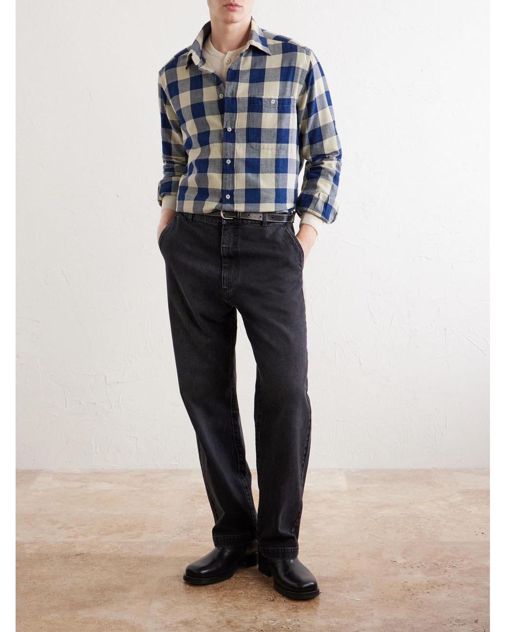 Barena Blue Straight-Leg Cotton Chinos for men