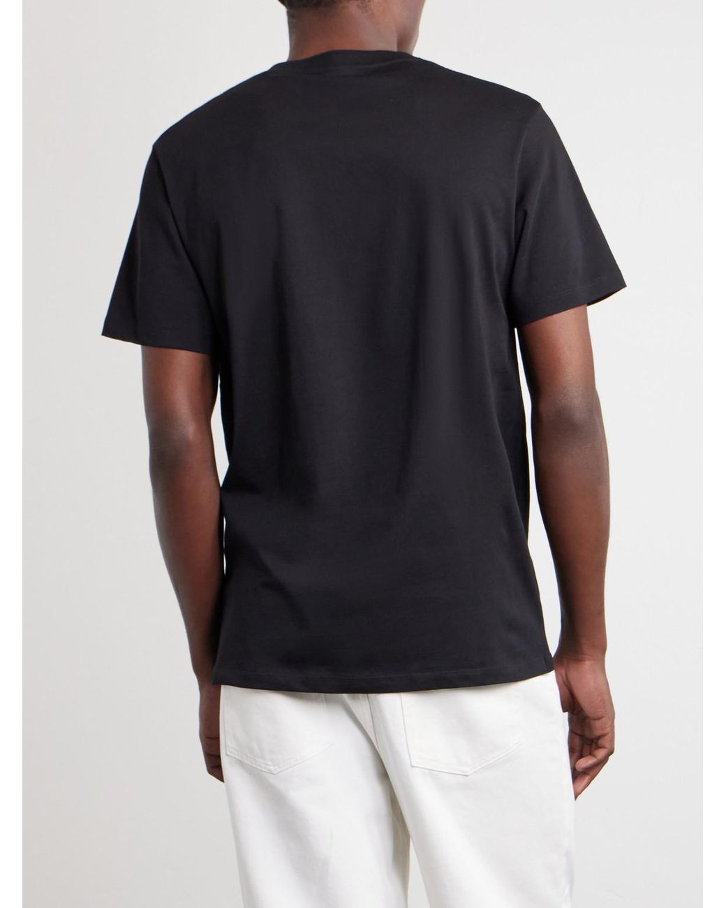 Loewe Black Anagram-Embroidered Cotton-Jersey T-Shirt for men