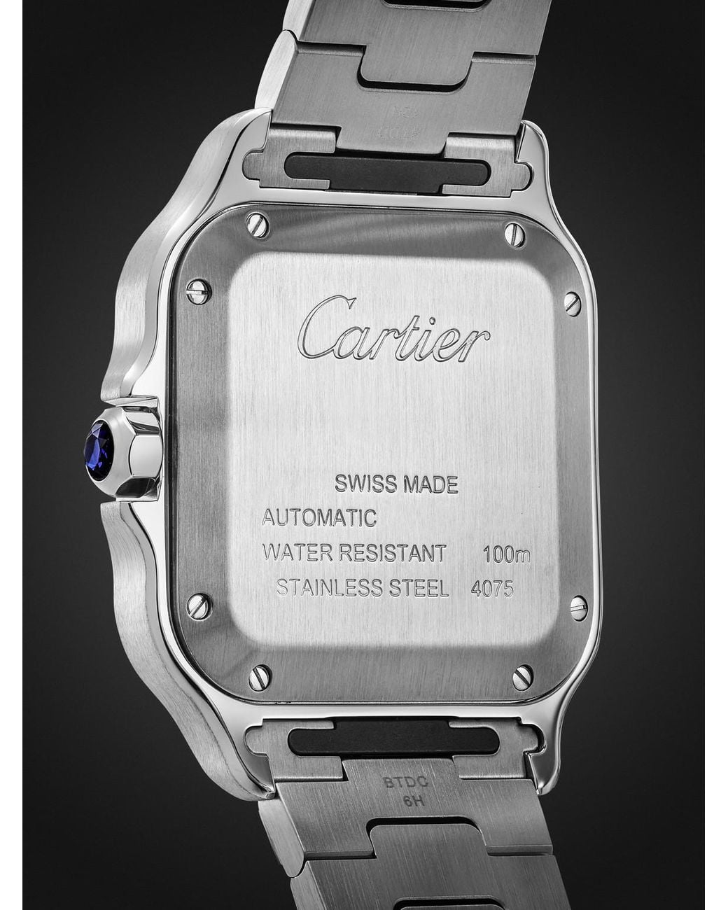 Cartier Black Santos De Automatic Interchangeable Stainless Steel Watch, Ref. Wssa0063 for men