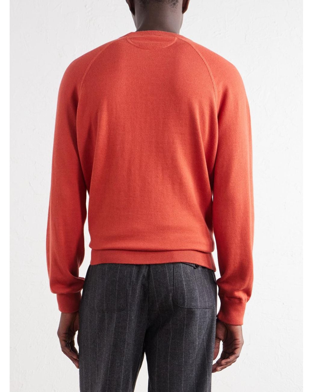 Ghiaia Red Cotton And Cashmere-Blend Sweatshirt for men
