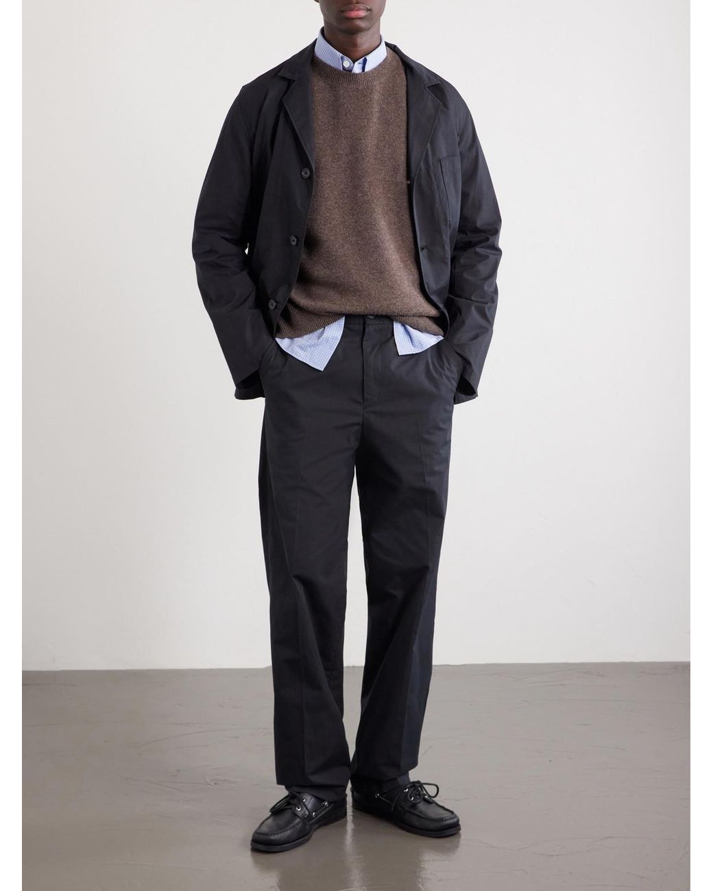 A.P.C. Blue Dylan Straight-Leg Cotton-Poplin Trousers for men