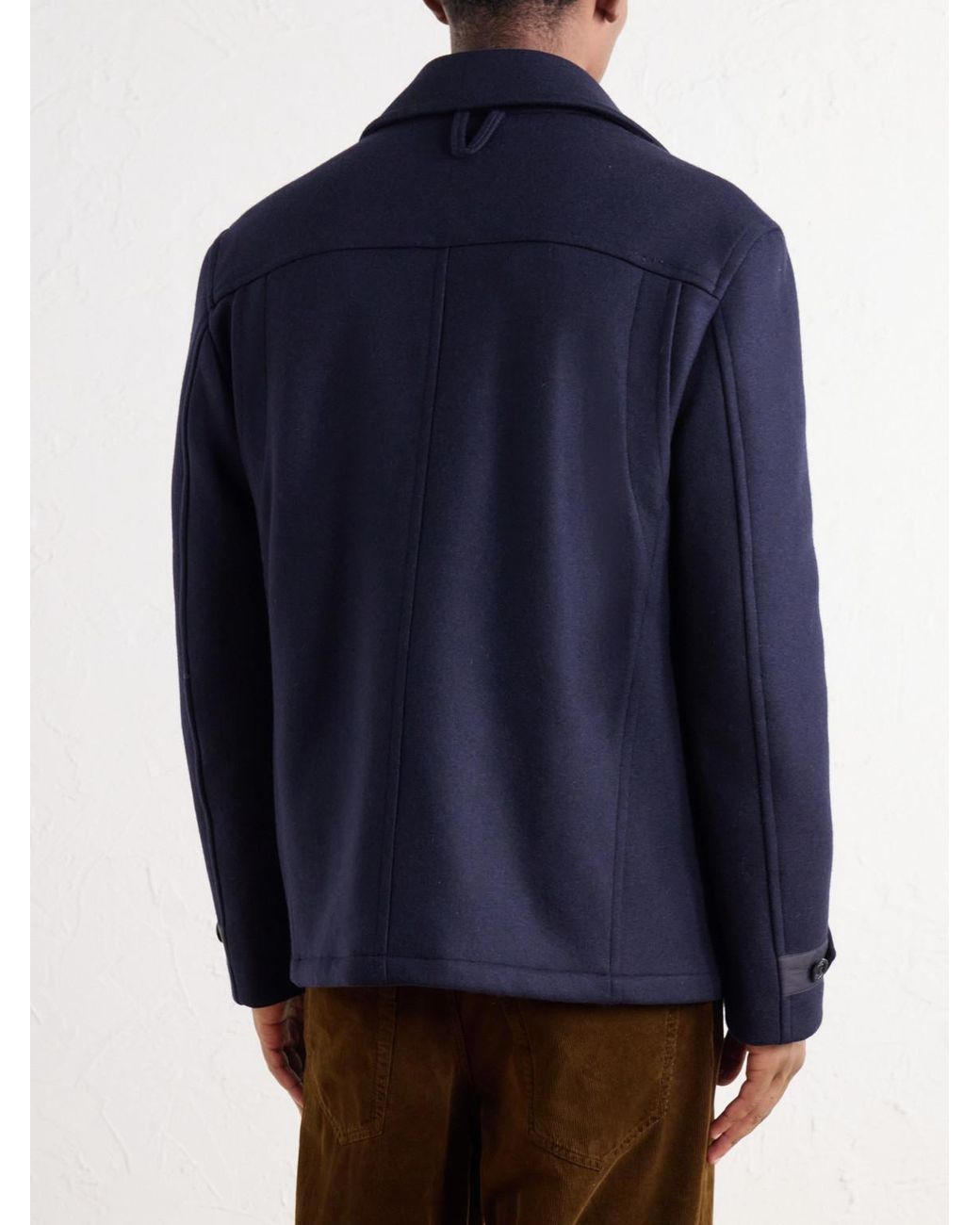 Valstar Blue Ben Padded Wool-Blend Felt Peacoat for men