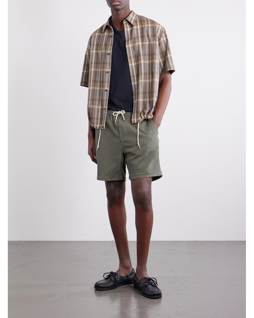 NN07 Gray Gregor Straight-Leg Tencel Lyocell And Lenzing Ecovero-Blend Twill Drawstring Shorts for men
