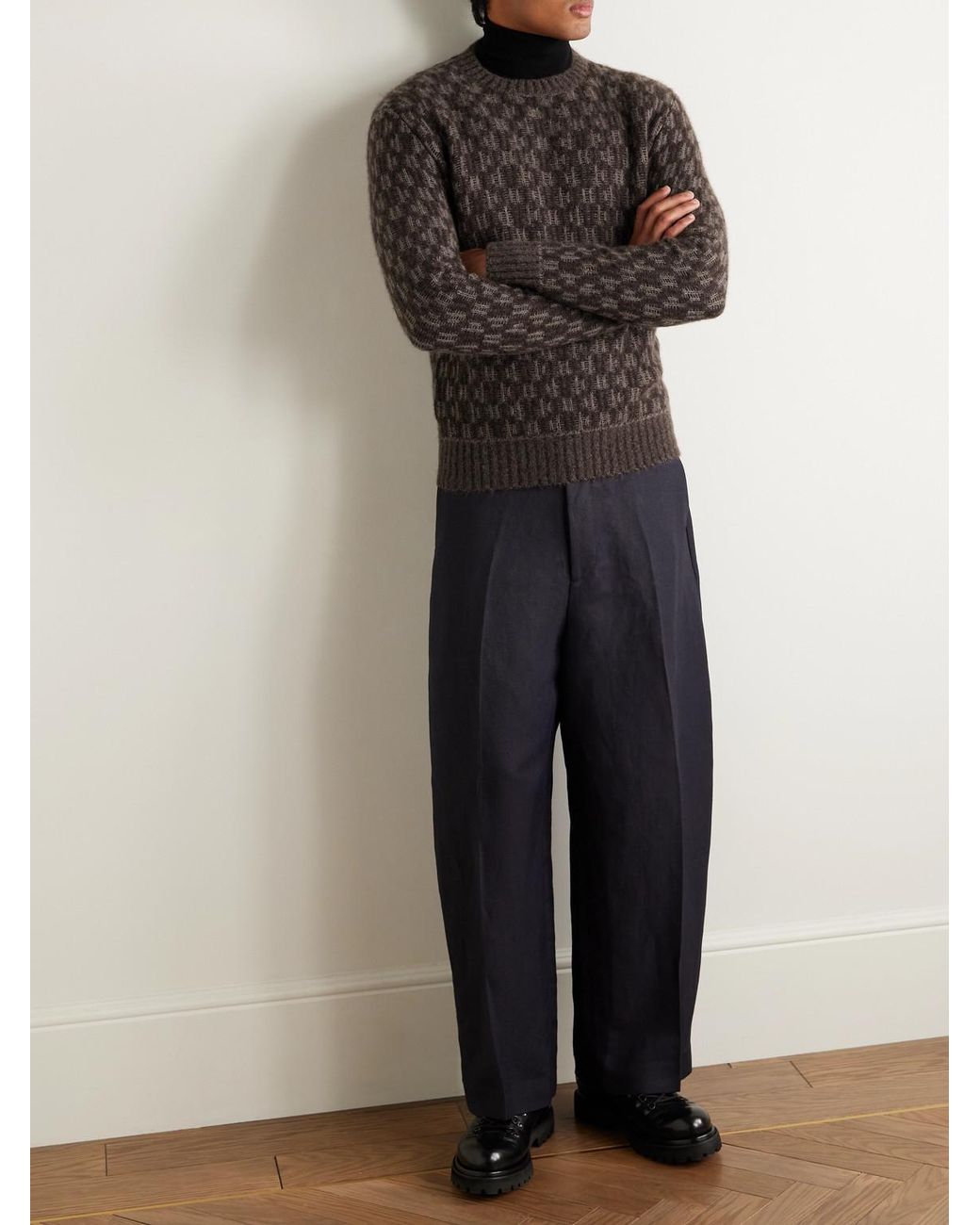 Piacenza 1733 Gray Cashmere-blend Sweater for men