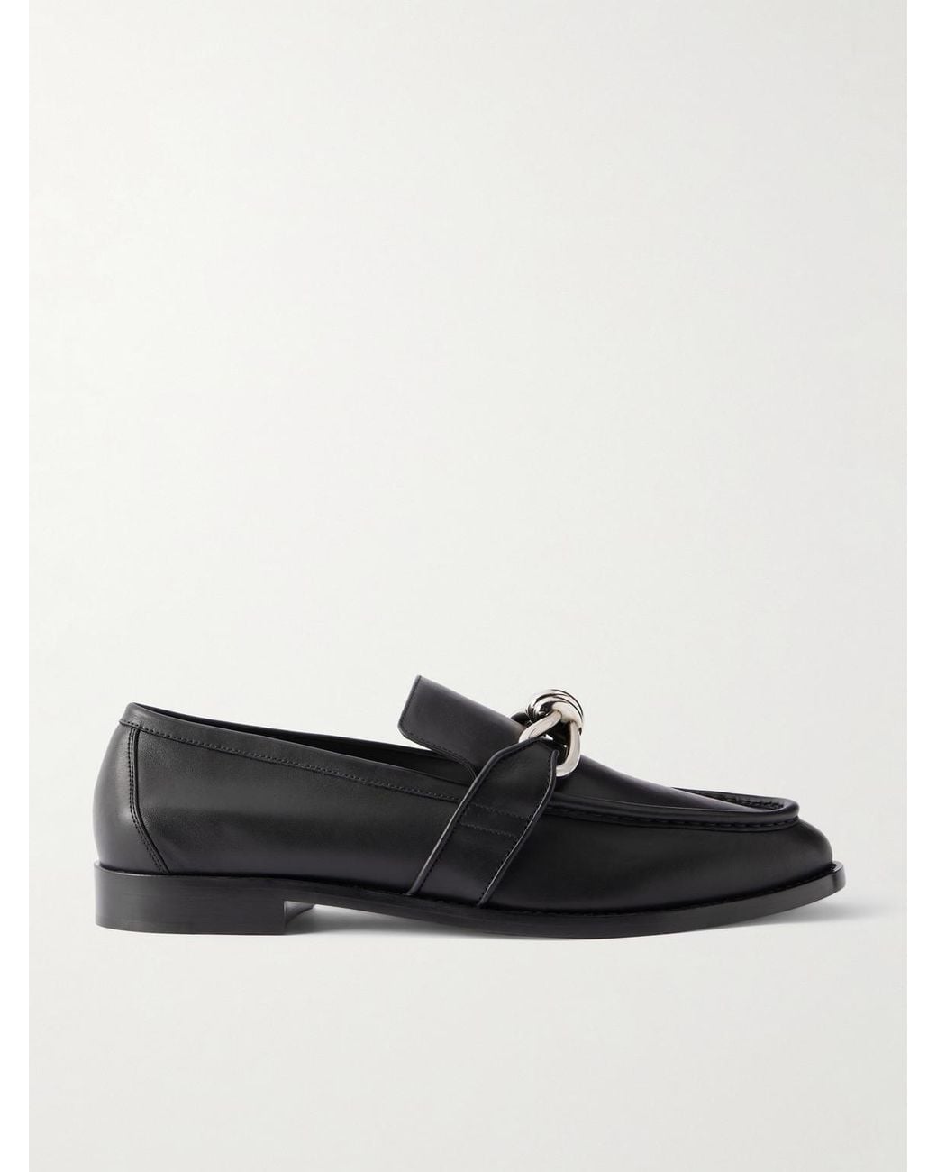 Bottega Veneta Black Astaire Knot-Detailed Leather Loafers for men