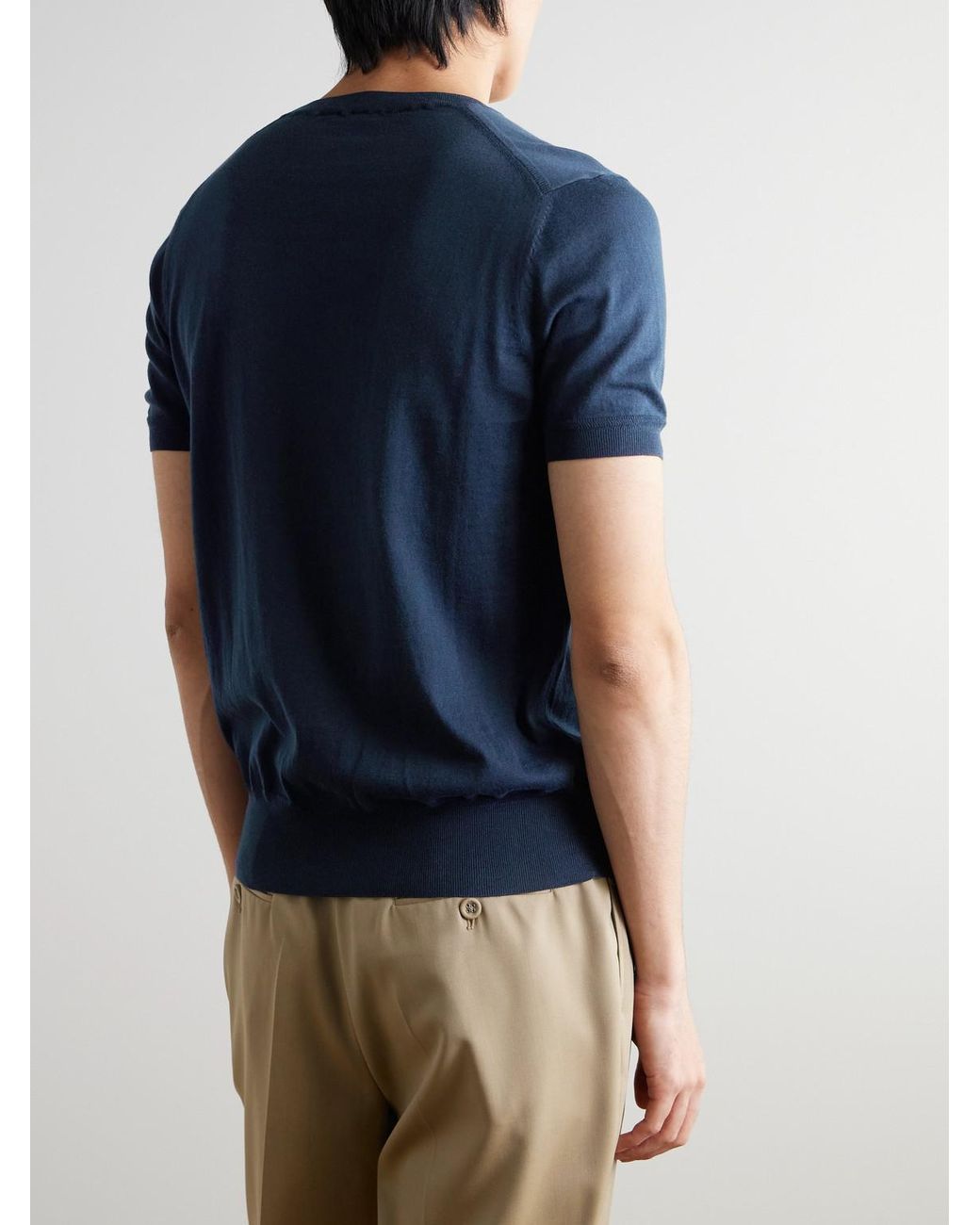Tom Ford Blue Slim-Fit Cotton T-Shirt for men