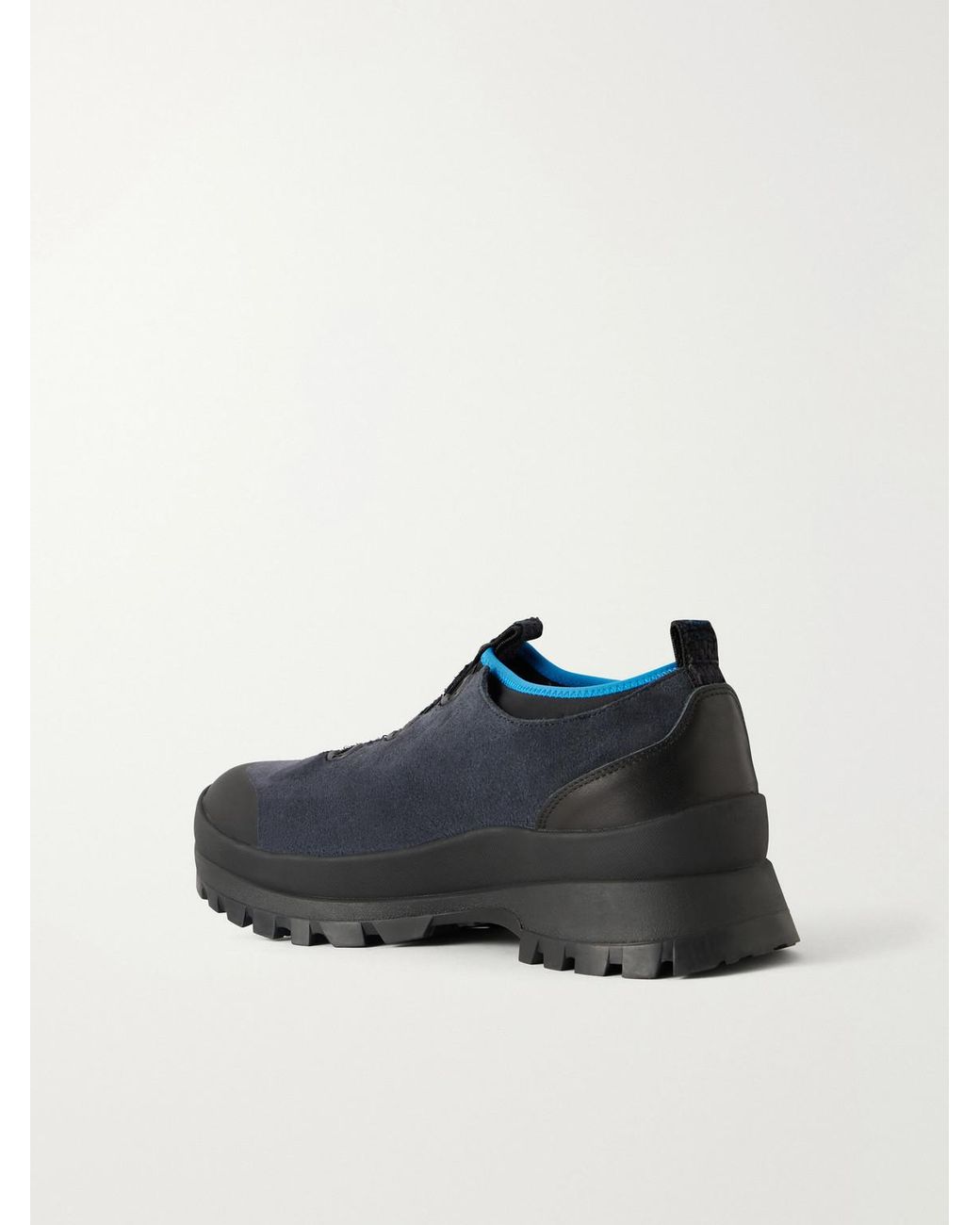 Blue Blue Japan Black Pg Rubber-Trimmed Suede Sneakers for men