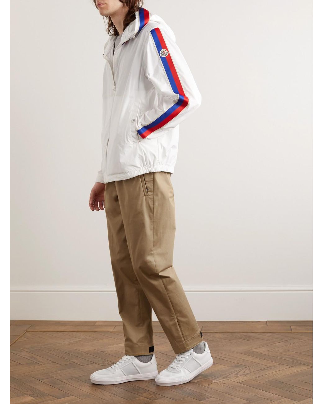 Moncler Natural Tapered Cotton-Blend Gabardine Trousers for men