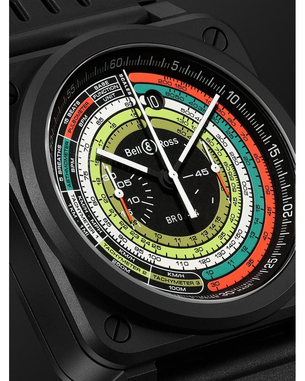 Bell & Ross Black Br 03-94 Multimeter Limited Edition Automatic Ceramic Watch, Ref. Br0394-Sw-Ce/Srb for men