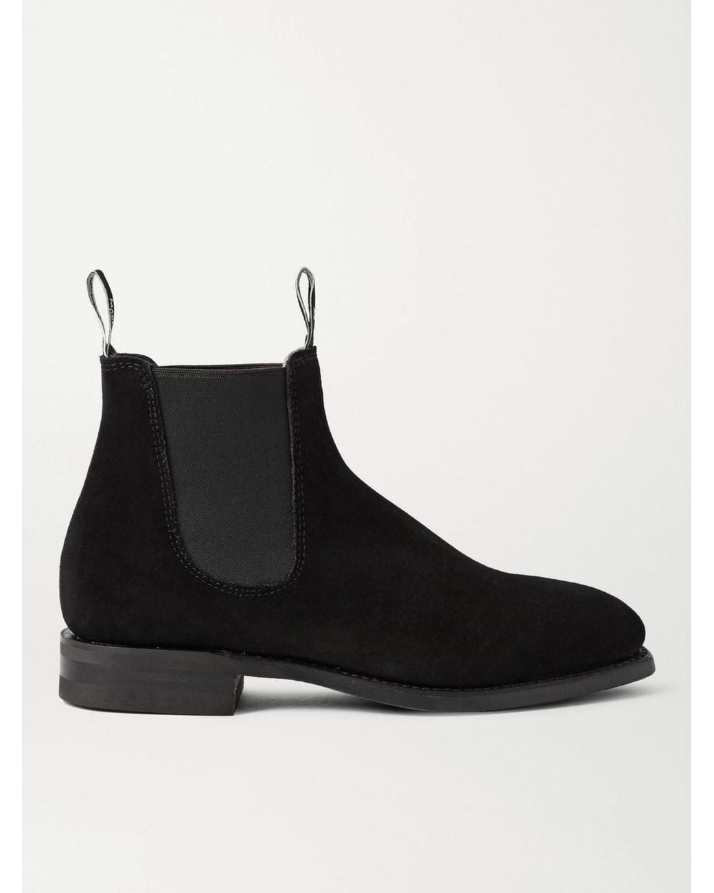 R.M.Williams Black Comfort Craftsman Suede Chelsea Boots for men