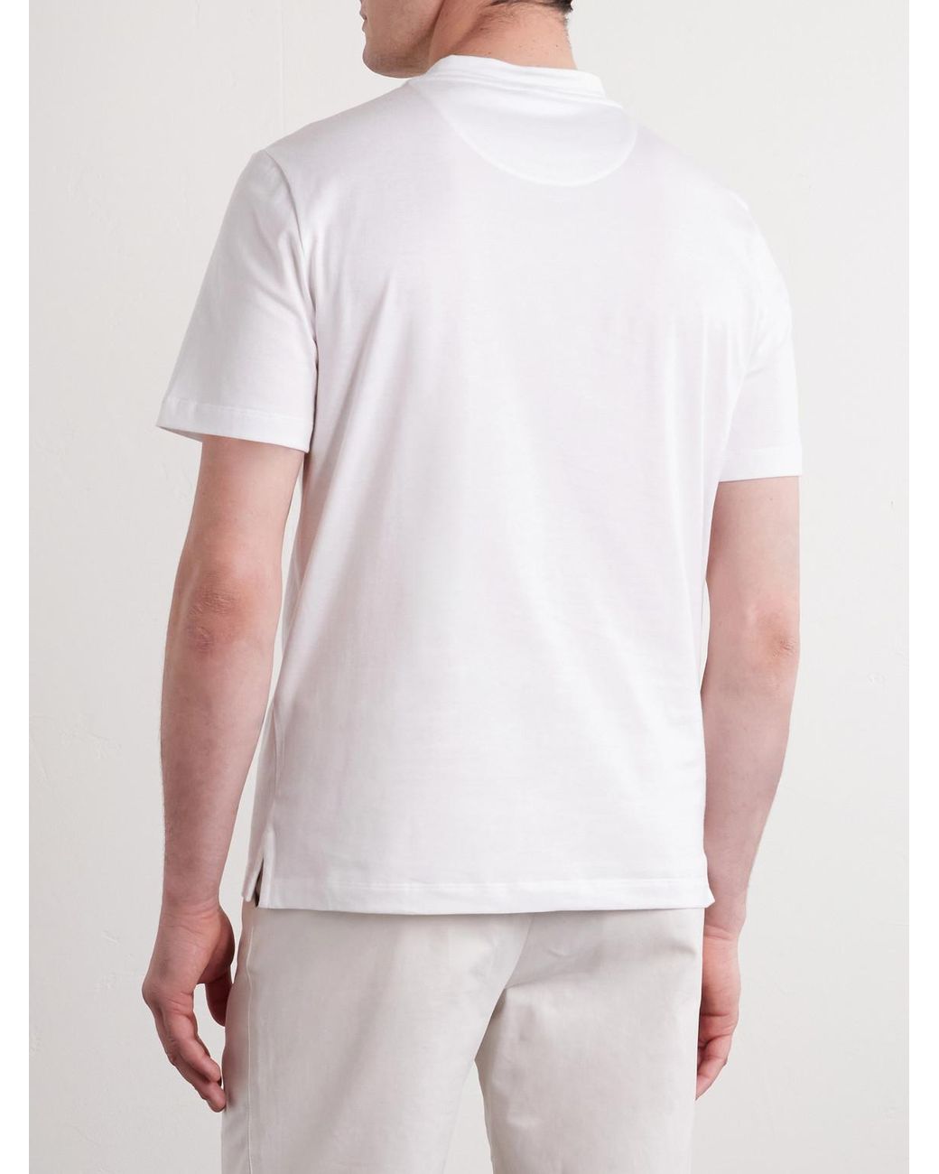 Brioni White Cotton-Jersey T-Shirt for men