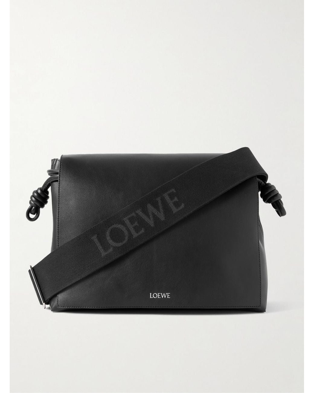 Loewe Black Flamenco Leather Messenger Bag for men