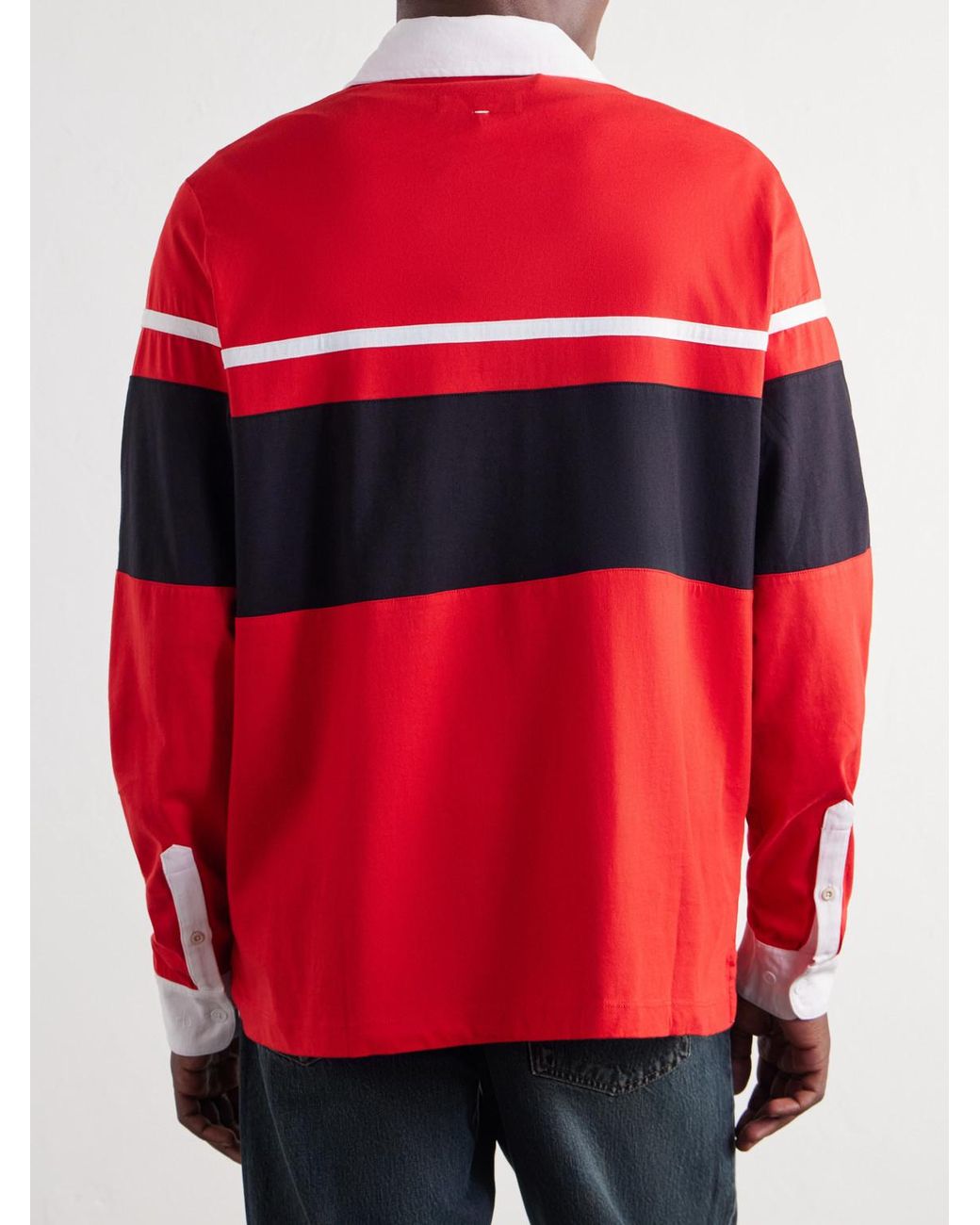 Rag & Bone Red Striped Cotton-Jersey Polo Shirt for men