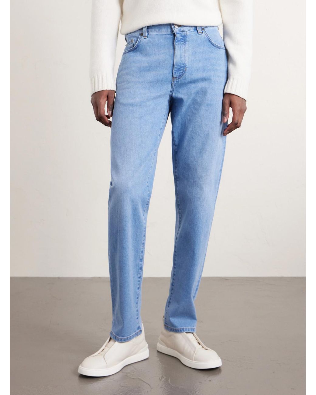 Zegna Blue Straight-Leg Jeans for men