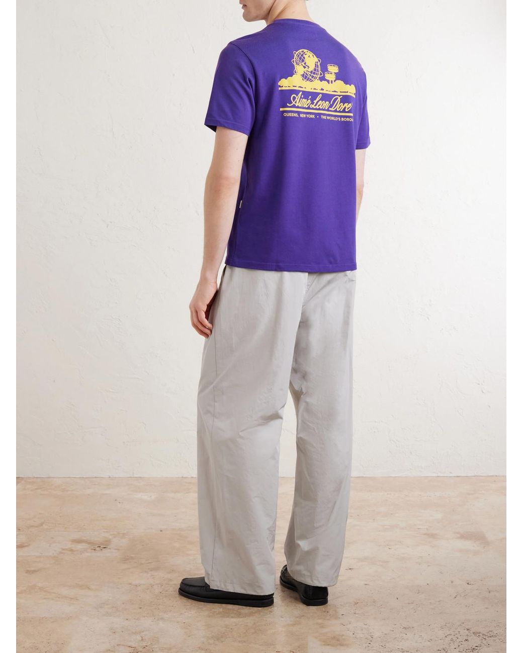 Aimé Leon Dore Purple Unisphere Logo-Print Cotton-Jersey T-Shirt for men