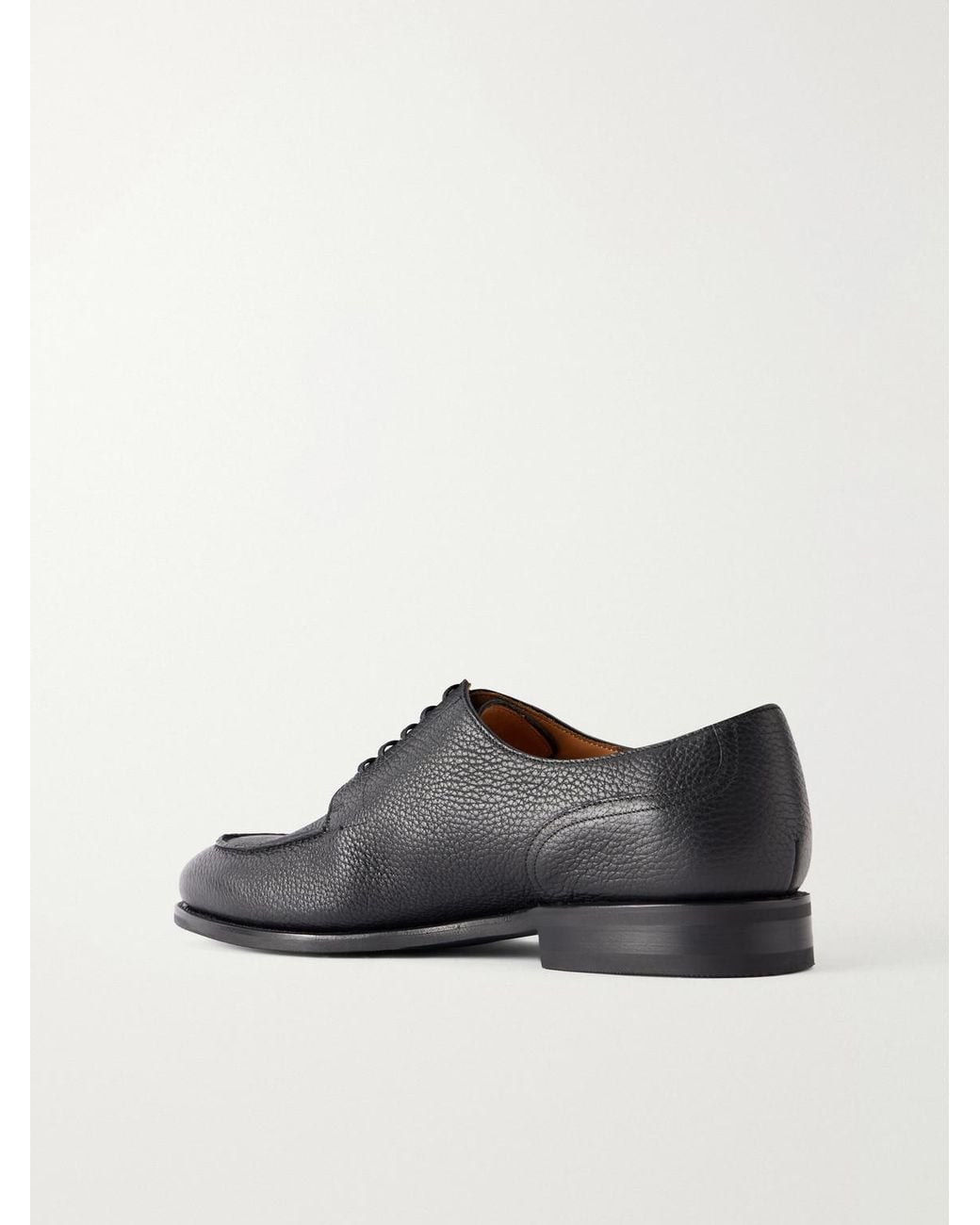 Morjas Black The Split Toe Full-Grain Leather Derby Shoes for men