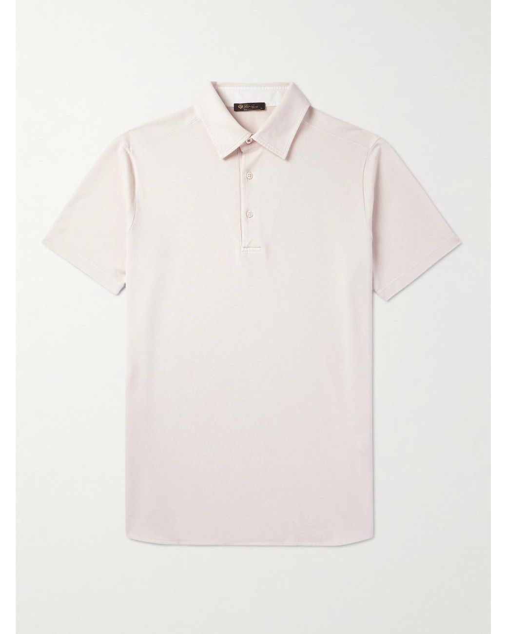 Loro Piana Natural Cotton-Piqué Polo Shirt for men