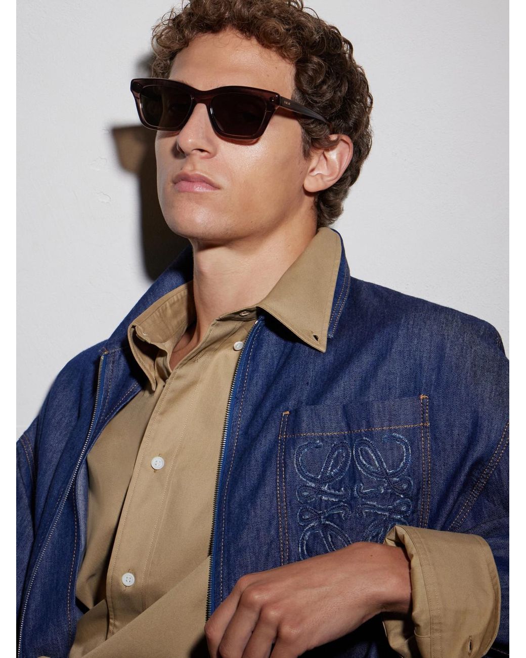 Loewe Brown Slim D-frame Acetate Sunglasses for men