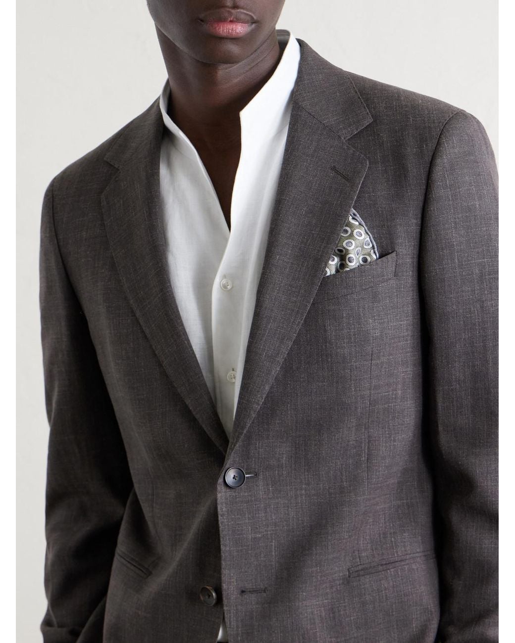 Mr P. Gray Wool, Silk And Linen-Blend Suit Jacket for men