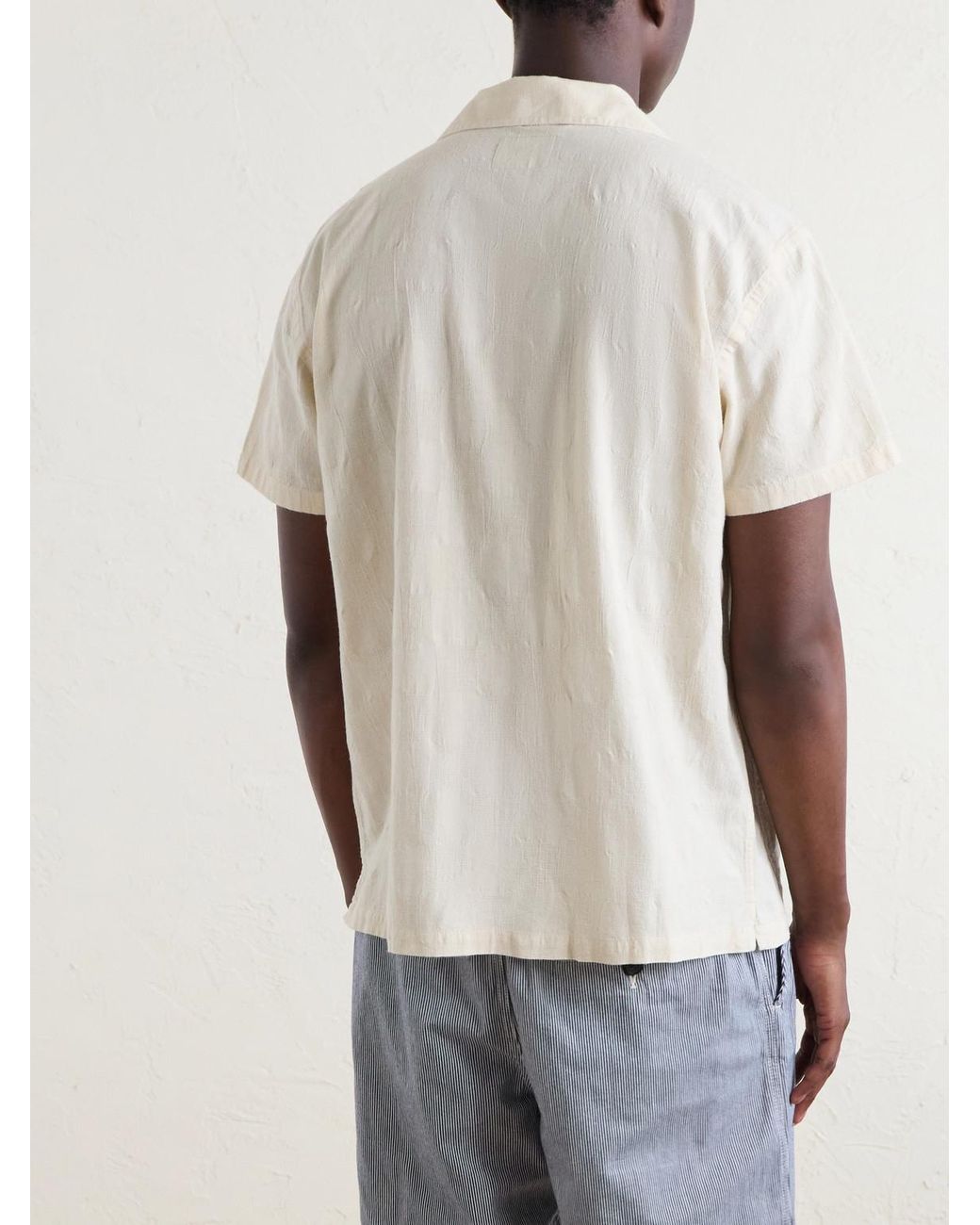 Drake's Natural Camp-Collar Linen Shirt for men