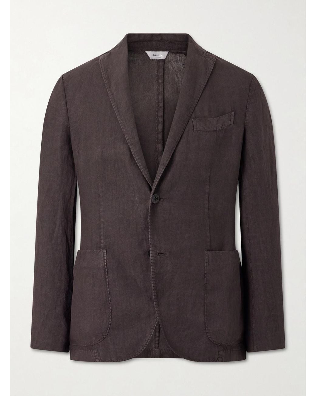 Boglioli Black Linen Suit Jacket for men