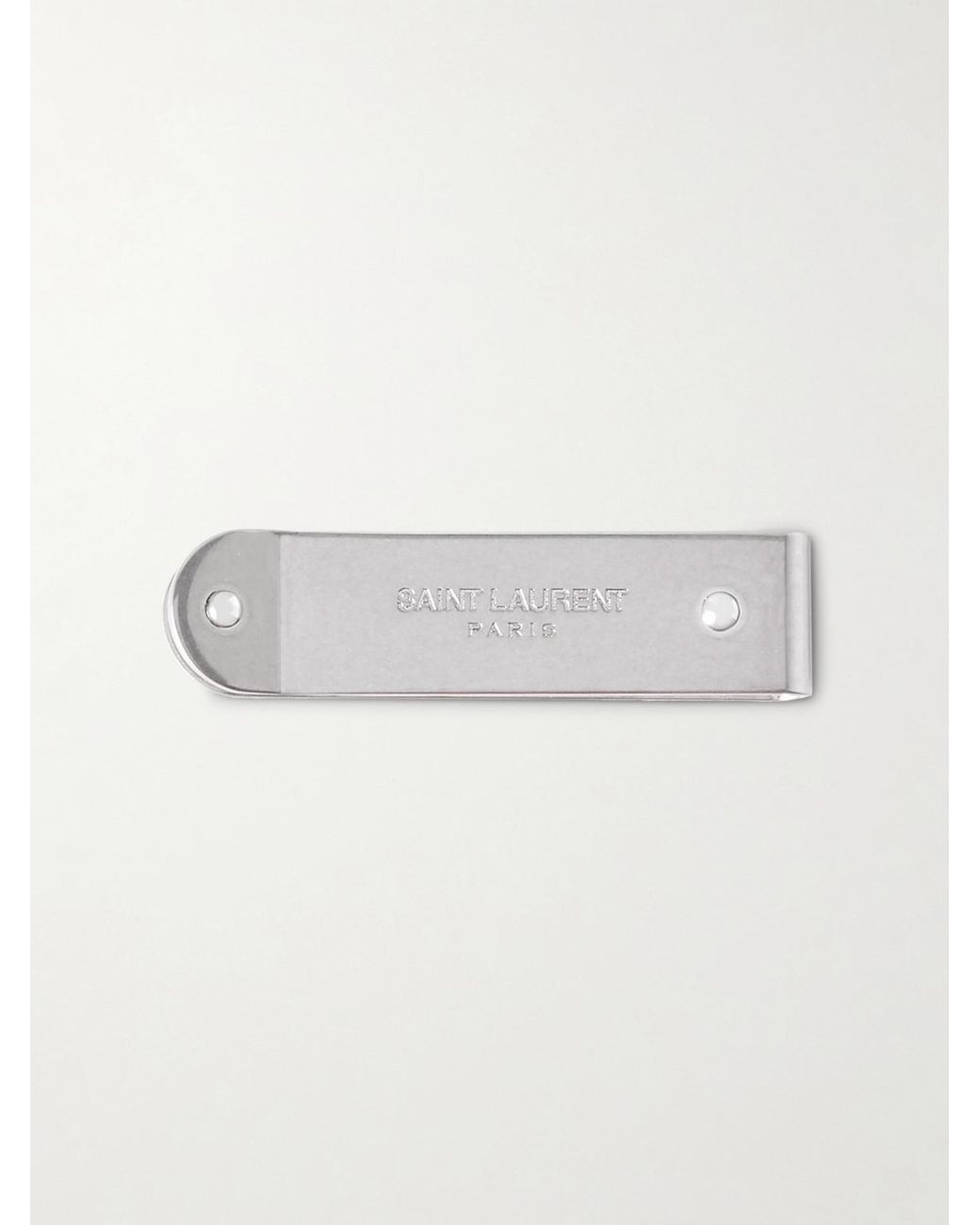 Saint Laurent Metallic Logo-Engraved-Tone Money Clip for men