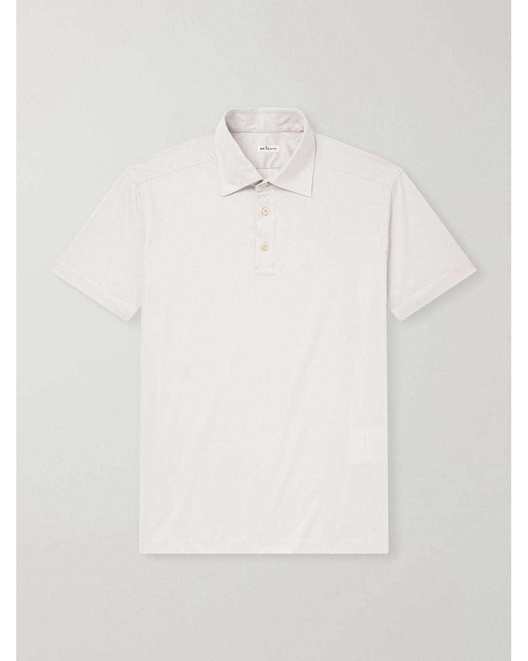 Kiton White Cotton-Jersey Polo Shirt for men