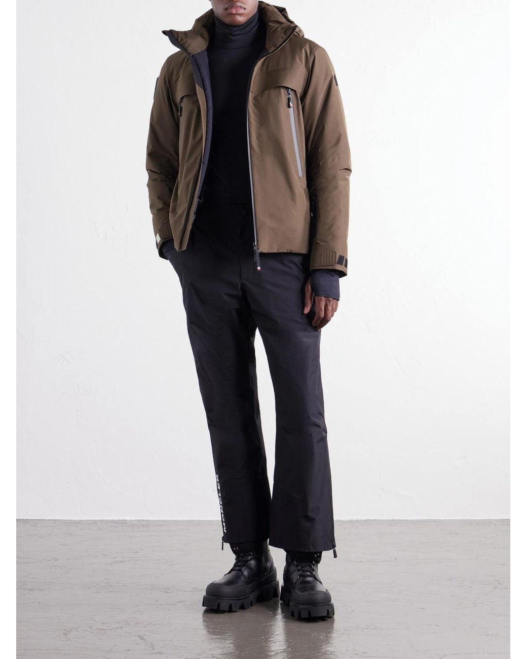 Moncler Brown Balmhorn Hooded Shell Down Ski Jacket for men