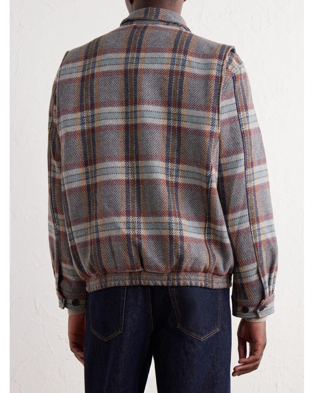 Portuguese Flannel Gray Aurelia Felted Wool-Twill Blouson Jacket for men
