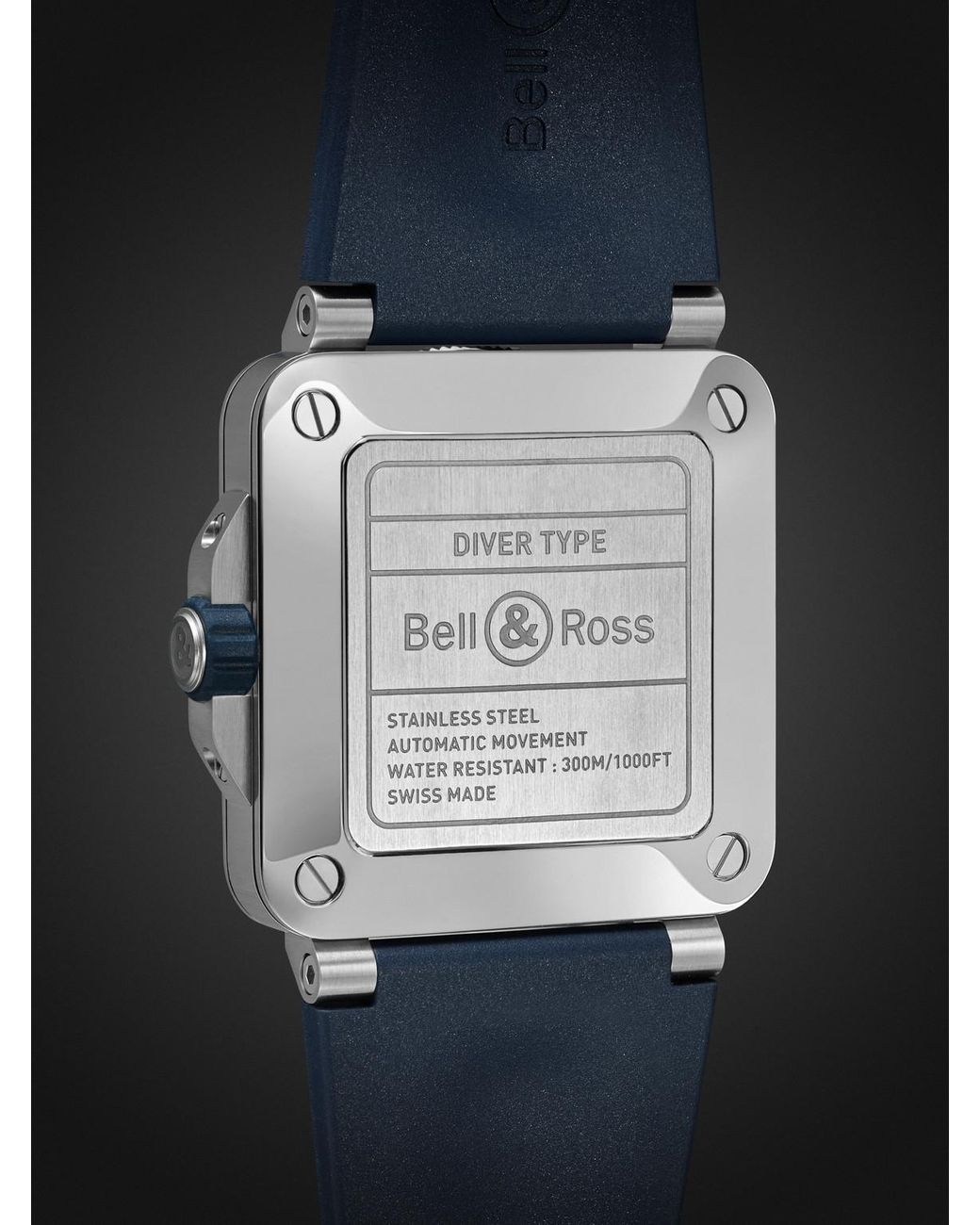 Bell & Ross Black Br-03 Diver Automatic Stainless Steel Watch, Ref. Br03A-D-Blu-St/Srb for men