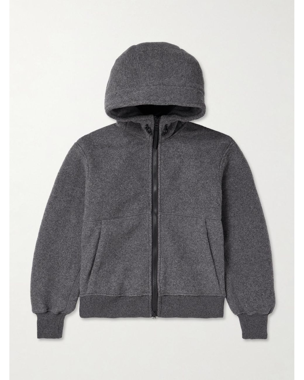 Canada Goose Gray Chilliwack Wool-Blend Fleece Hooded Bomber Jacket for men
