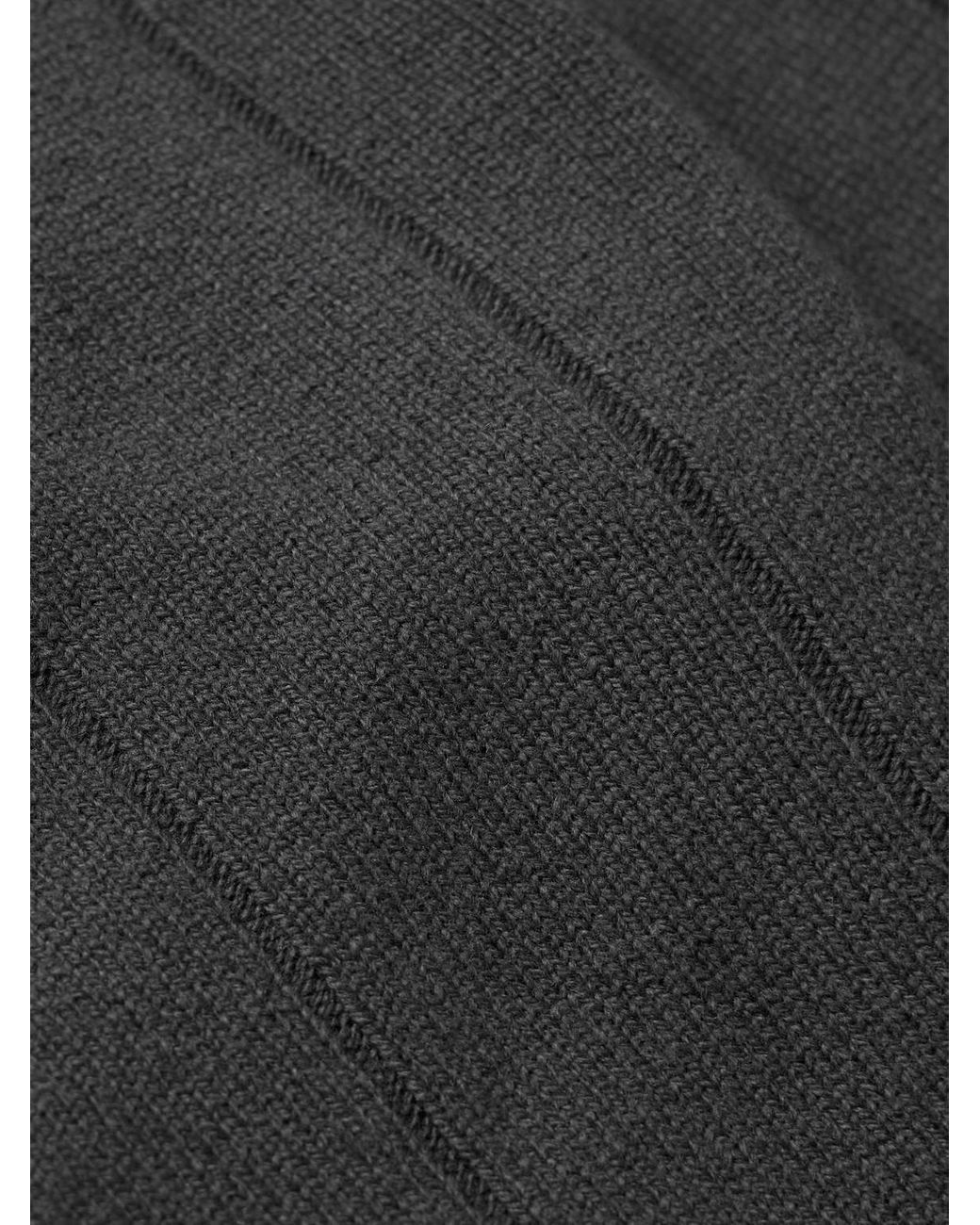 Eleventy Gray Ribbed Wool Zip-Up Cardigan for men