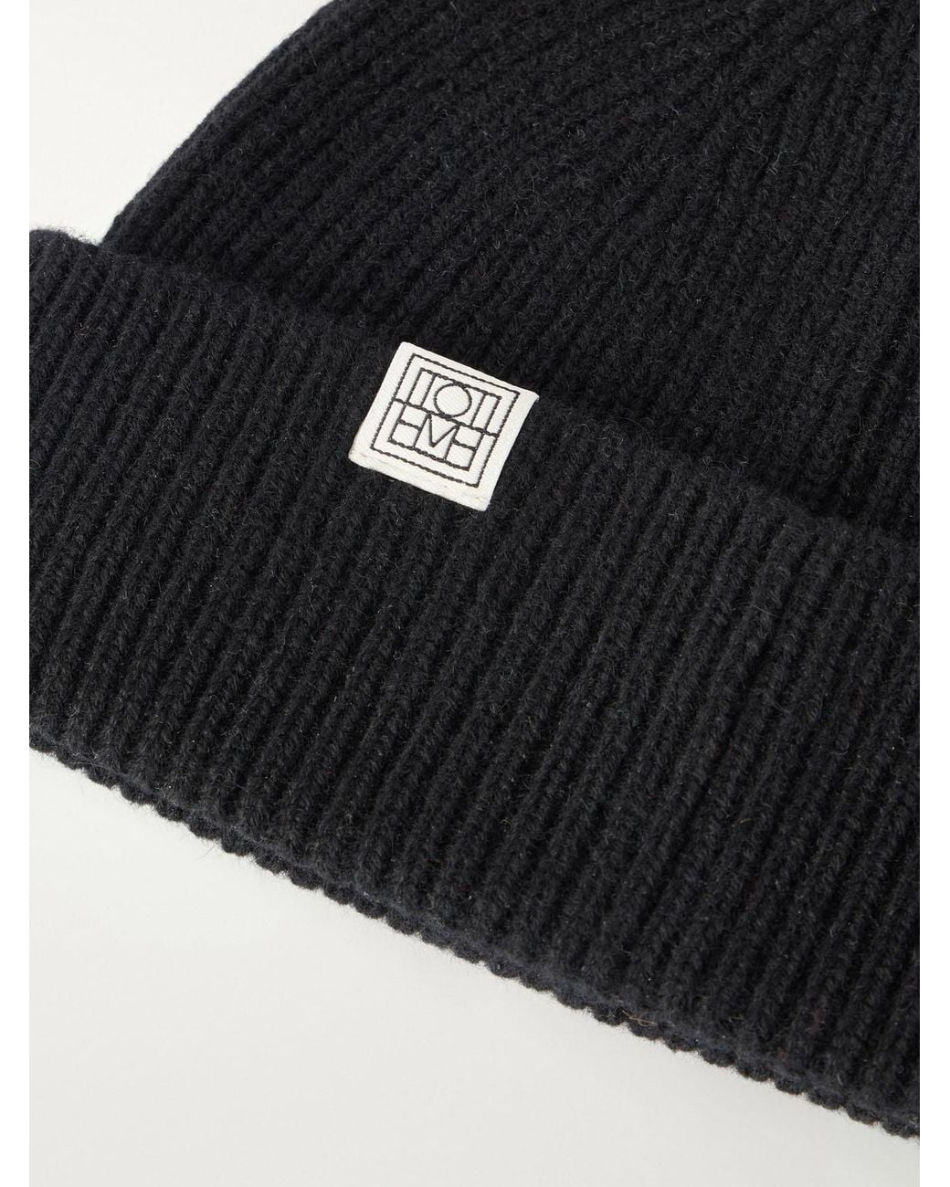Totême Blue Cashmere Ribbed Beanie for men