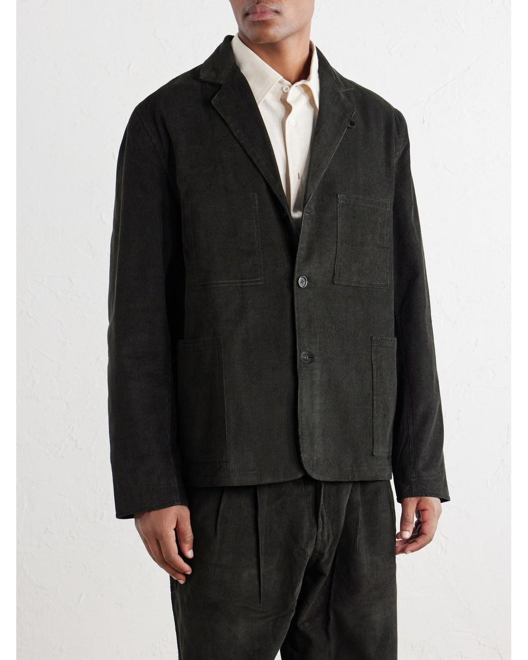 Kardo Black Somesh Cotton-Corduroy Suit Jacket for men