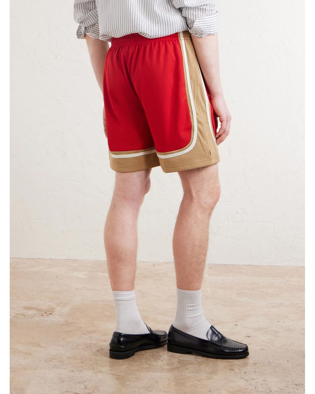 Aimé Leon Dore Novelty Straight-Leg Logo-Embroidered Mesh Drawstring Shorts for men