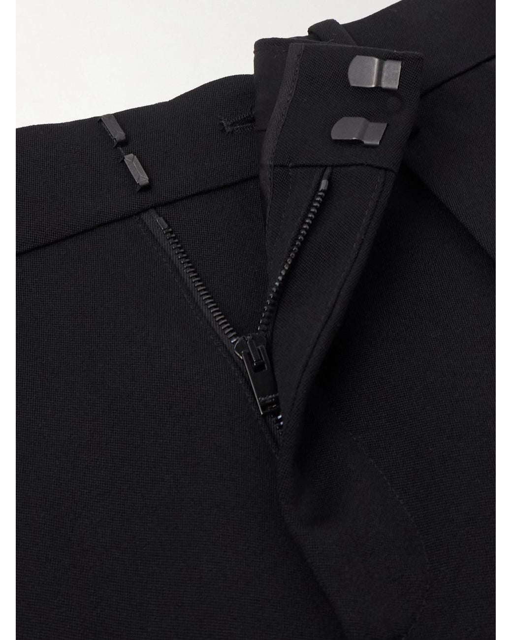 Saint Laurent Blue Slim-fit Satin-trimmed Grain De Poudre Wool Tuxedo Trousers for men