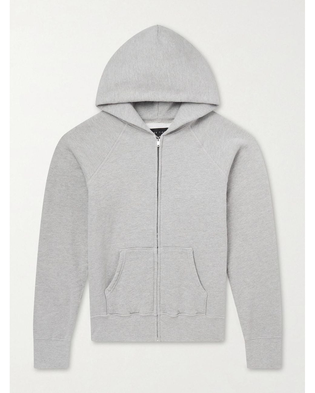 Les Tien Gray Heavyweight Cotton-Jersey Raglan Zip-Up Hoodie for men