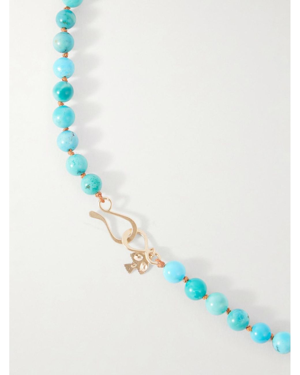 Peyote Bird Blue Ritual 14-Karat, And Coral Beaded Necklace for men