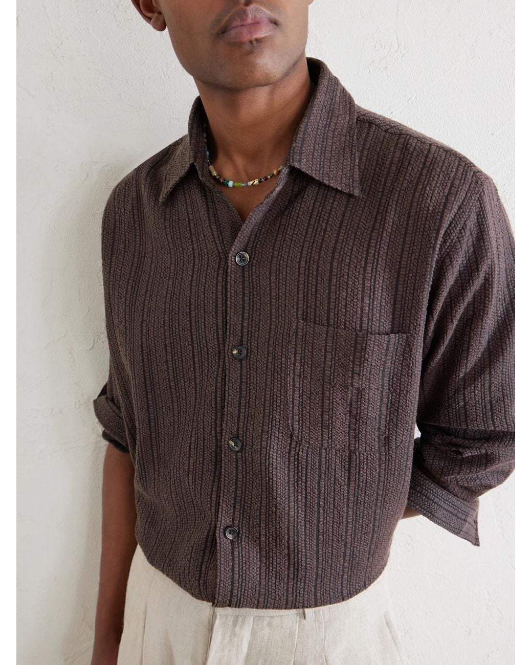 Kartik Research Brown Cotton Shirt for men