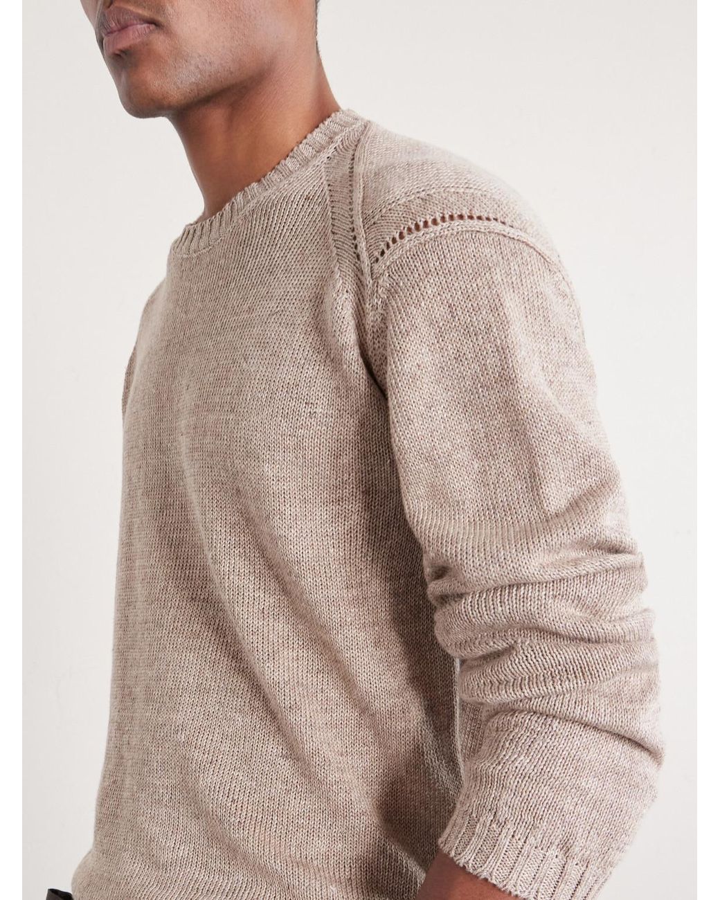 Piacenza 1733 Natural Cotton And Linen-blend Sweater for men