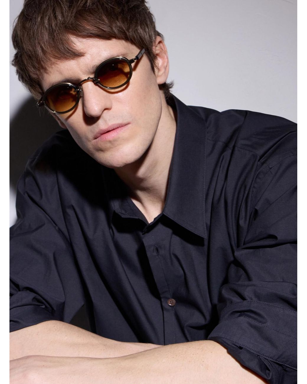 sato Natural Algedi-T Round-Frame Titanium Sunglasses for men